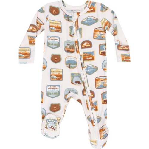 2 Way Zipper Footie, National Park Patches - Angel Dear | Maisonette - Size 3-6 months