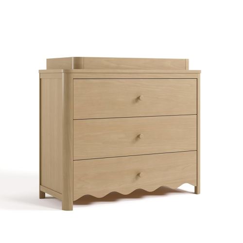 Storkcraft Casablanca 3 Drawer Chest with Removable Changing Topper (Driftwood) – GREENGUARD Gold Certified Wood Dresser for Baby & Kids, Interlocking Drawer System for Safety
