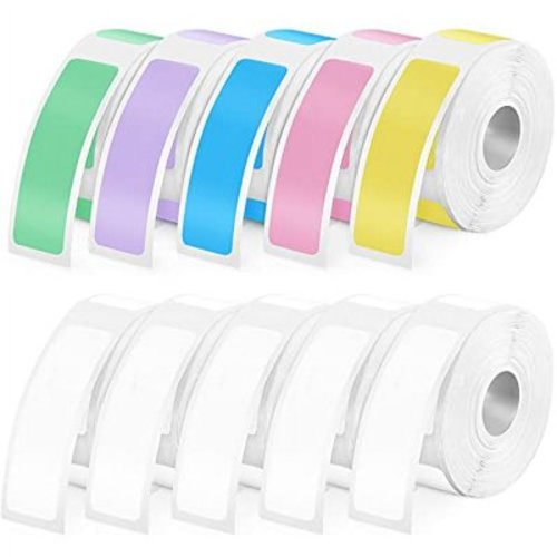 Gersoniel 1600 Pcs Label Tapes Laminated Labeling Stickers Replacement Compatible with D30 Portable Label Printer Tapes Adapted Label Print Paper for Office, 160 Label Per Roll, 0.47 x 1.6 Inch