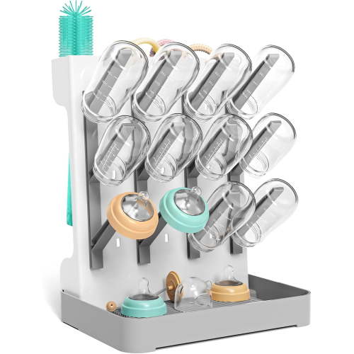 Vertical Baby Bottle Drying Rack & Organizer Stand - Space-Saving Countertop Holder for Baby Bottles, Pump Parts, Pacifiers & Soap Brushes, Gray - Walmart.ca