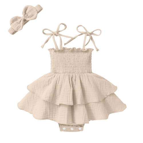 Younger Tree Baby Romper Dress with Headband