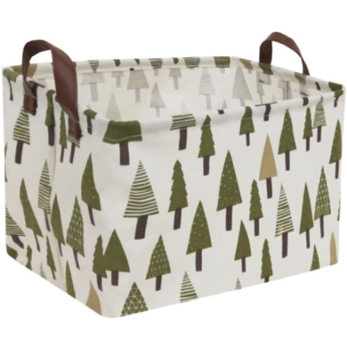 Amazon.com: Sanjiaofen Rectangular Canvas Storage Bins,Waterproof Storage Basket,Collapsible Toy Organizer Bin with Handles for Clothes Storage, Kid's Toy Box,Book Bag (Tree) : Baby