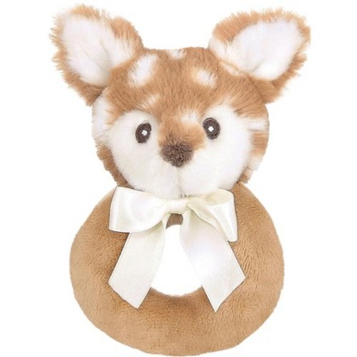 Bearington Baby Lil' Willow, 5.5 Inch Fawn Plush Stuffed Animal, Soft Baby Rattles and Plush Rings
