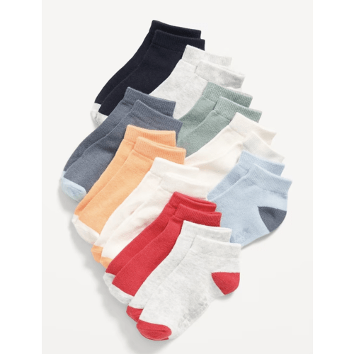 Unisex 10-Pack Ankle Socks for Toddler & Baby