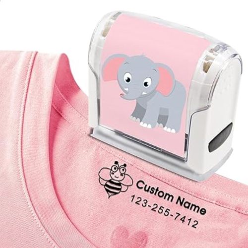 Name Stamp for Clothing Kids Waterproof, Custom Stamps Personalized, Washable Daycare Labels Fabric Stamper 6 Sticker Patterns