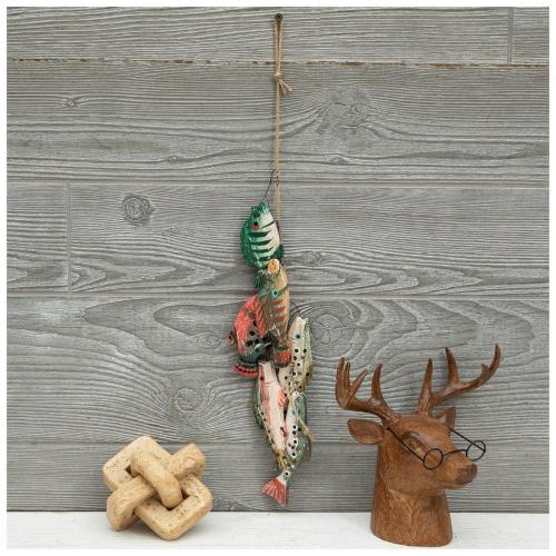 Fish On A String Wood Wall Decor