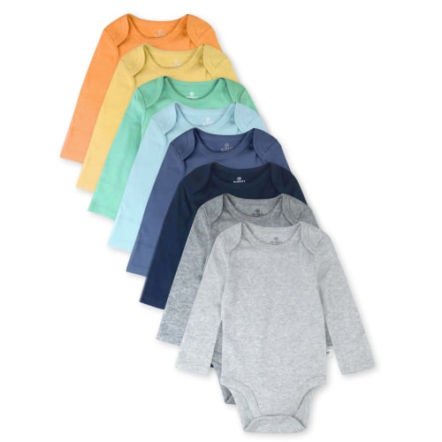 Honest Baby Clothing Baby Boy or Girl Gender Neutral Organic Cotton Long Sleeve Bodysuits, 8 Pack (Newborn-24 Months)