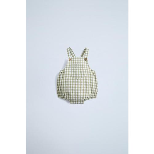GINGHAM JUMPSUIT - Green / Ecru | ZARA United States