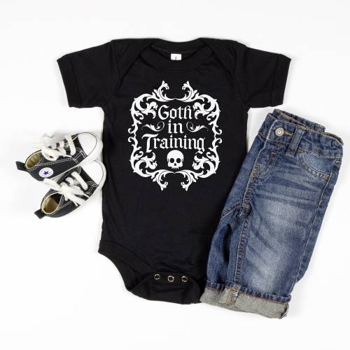 Goth In Training Baby Bodysuit, Infant Bodysuit, Goth Baby, Goth Family, Goth Kid