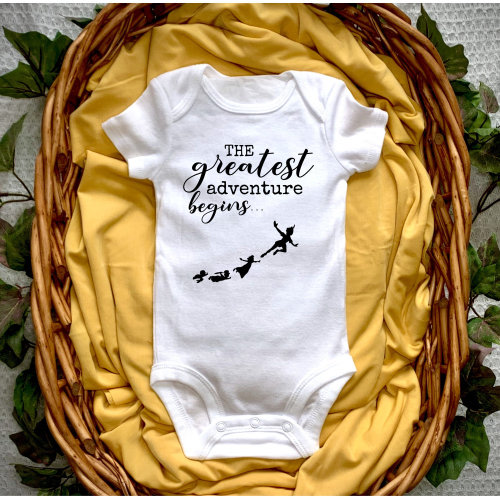 The Greatest Adventure Begins Baby Onesie, Peter Pan Onesie, Disney Onesie, Wendy Darling Onesie, Lost Boys Onesie, Peter Pan Bodysuit