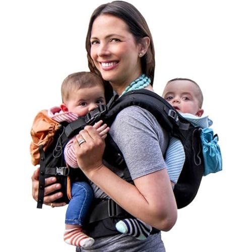 TwinGo Carrier - Lite Model - Classic Black - Works as a Tandem or Single Baby Carrier (Extra Straps Sold Separately). Adjustable for Men, Women, Twins and Babies Between 10-45 lbs