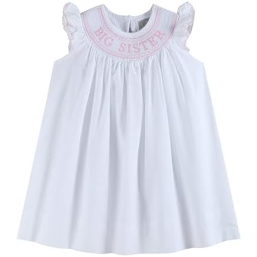 Toddler Girls White 'Big Sister' Smocked Bishop Dress