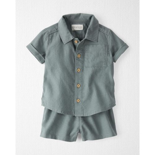 Baby 2-Piece Linen Button-Down Shirt and Shorts Set - Little Planet | Carter's