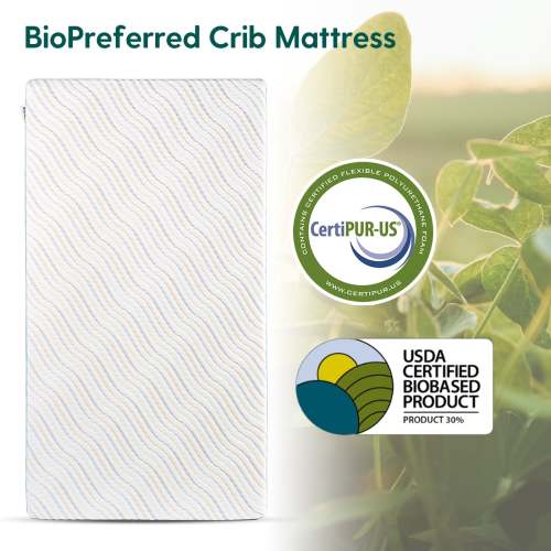 Organic Dual-Sided Crib & Toddler Mattress – Breathable Soybean Cover