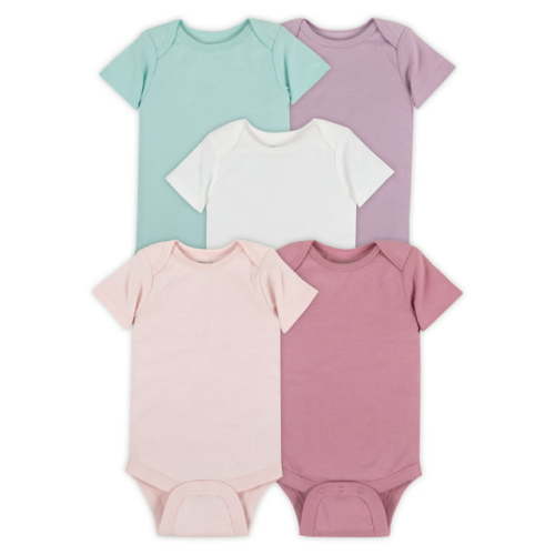 Little Star Organic Baby Girl 5Pk Short Sleeve Bodysuit