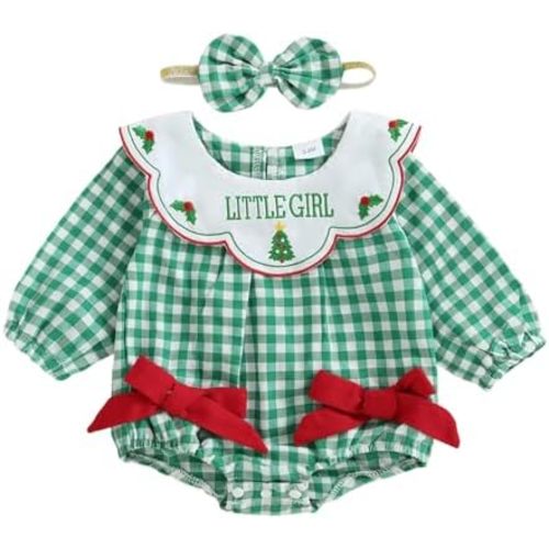 Baby Girl Christmas Outfit Newborn Girl Xmas Santa Gingerbread Bubble Romper Onesie Cute Fall Winter Baby Clothes