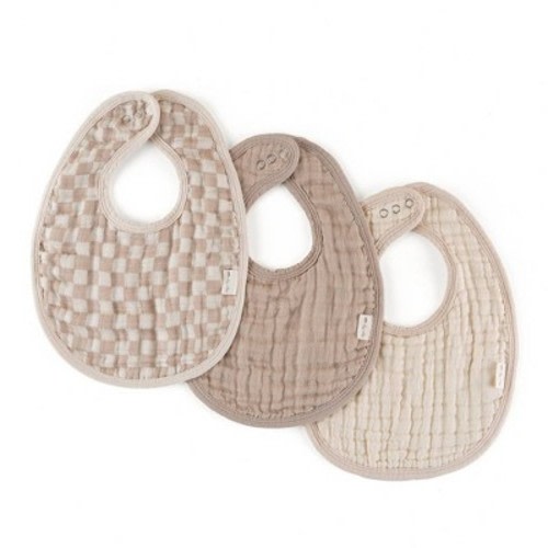 Itzy Ritzy Itzy Cotton Bibs - Check Yes - 3ct