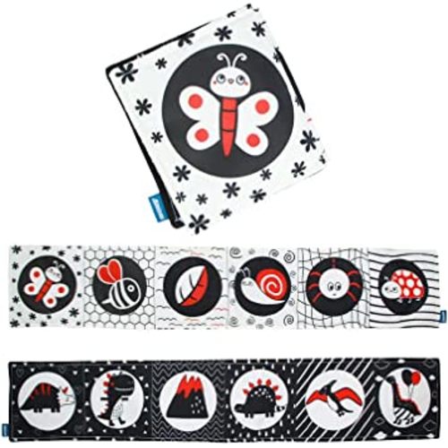 KaPing Duewry Black and White Baby Toys 0-3 Months, My First Educational Activity Cloth Book Toys, High Contrast Baby Book Toys for Boys Girls Toddler Infants 0-6 Months