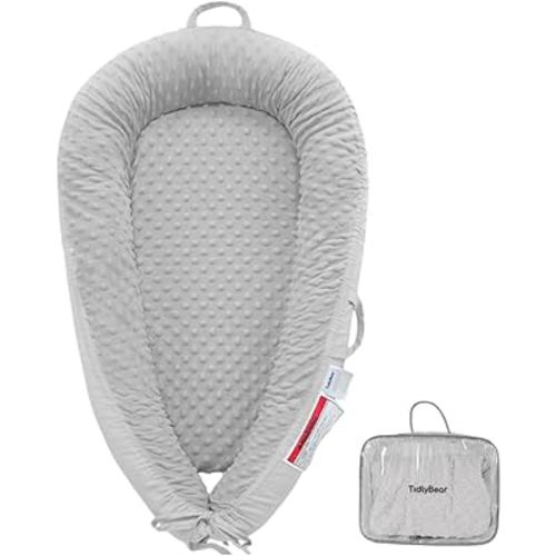 Baby Lounger – Soft & Breathable Newborn Nest for Infants 0-24 Months, Organic Cotton Baby Pillow for Tummy Time, Playtime & Travel, Newborn Babies Essential Gift