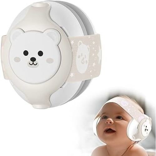 Baby Headphones-Infant Ear Protection for Babies 0-36 Months, 25dB NRR Baby Noise Cancelling Headphones with Little Bear Design,Baby Airplane Essentials for Travel/Improves Sleep/Outdoor