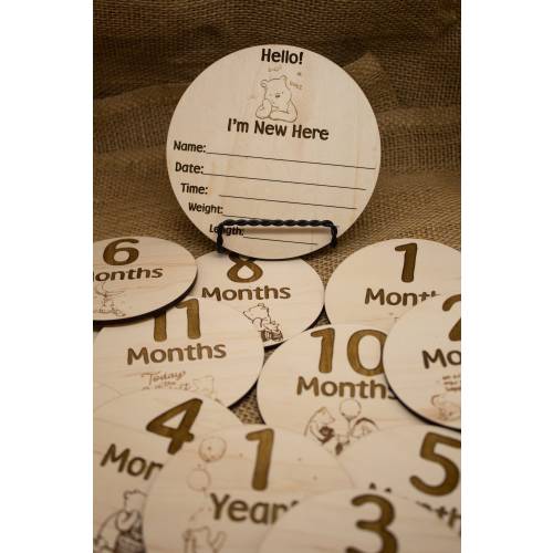 Classic Winnie The Pooh Baby Birth Announcement, Baby Shower Gifts, Baby Nursery Baby announcement