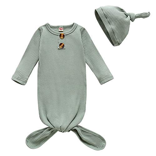 Newborn Baby Nightgown Coming Home Outfits Long Sleeve Sleeping Bags Pajama Set Swaddle Blanket Sleepwear