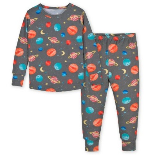 Gerber Infant & Toddler Boys' Buttery Soft Snug Fit Pajama Set, Color: Outer space, Size: 12 months