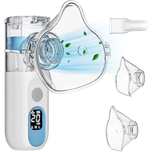 Mesh Nebulizer - Handheld Nebulizer Machine for Adults & Kids, USB-C Rechargeable Self-Cleaning & Advanced Digital Display Nebulizer with Adjustable Mist for Home and Travel Use
