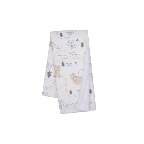 Disney Baby Pooh and the Hundred Acre Woods White Baby Blanket