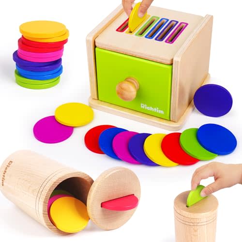 Montessori Toy Bundle for 1-6 Years: Color Sorting Drawer Box and One-Slot Toy for Toddlers