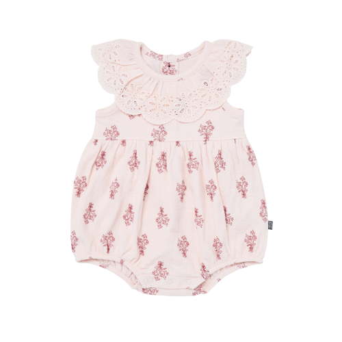 Modern Moments by Gerber Baby Girl Cotton Ruffle Novelty Lace Bubble Romper, Sizes 0/3 Months - 24 Months