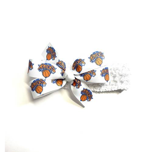 Baby Girls New York Knicks Headband Newborn Knicks Basketball Hair Bow