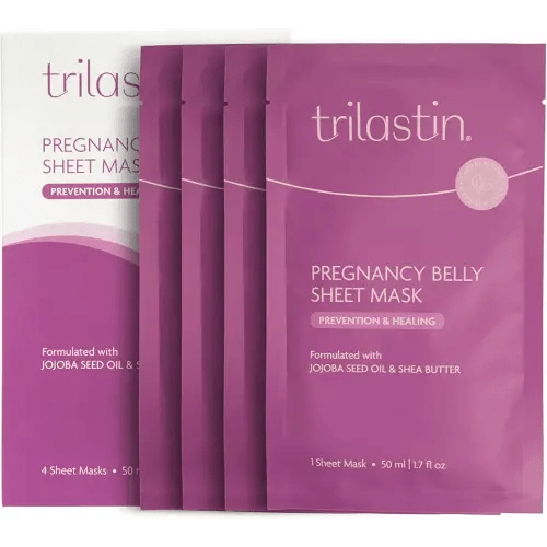 TriLASTIN Belly Masks - Belly Masks for Pregnant Women - Hydrating & Soothing for Itchy Skin - 4 Pack