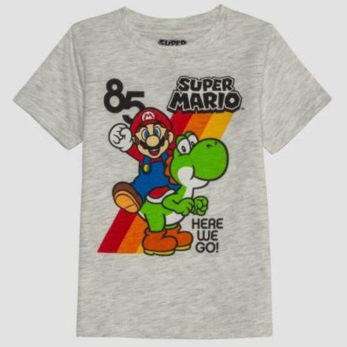 Toddler Boys' Super Mario Graphic Short Sleeve T-Shirt - Beige 12M