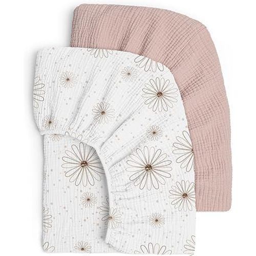 Lulumoon Crib Sheet Muslin for Baby: Soft Cotton Crib Sheets Fitted for Toddler Girl and Boy - Breathable Crib Mattress Sheet 28"X 52"