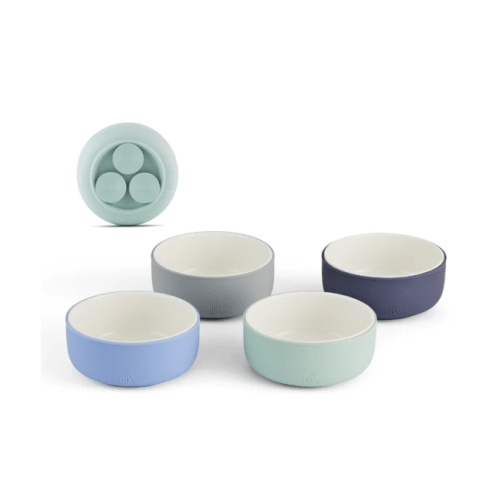 Porcelain Bowl with Silicone Suction Sleeves
