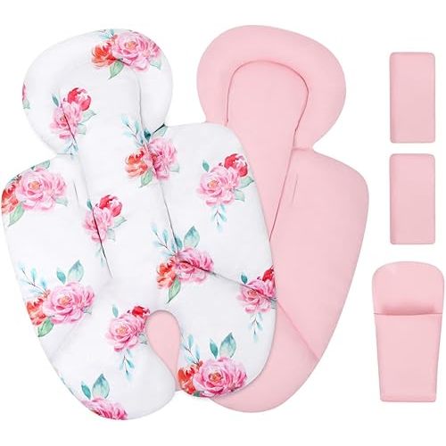 Minne Baby Infant Insert, Compatible with 4Moms RockaRoo and MamaRoo, Includes 3 Strap Pad, Breathable Mesh Fabric, Plush Soft Newborn Insert with Head and Body Support