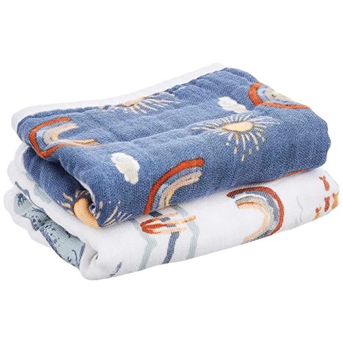 Bebe au Lait Classic Muslin Baby Burp Cloth Set - Narwhal and Hello Sunshine
