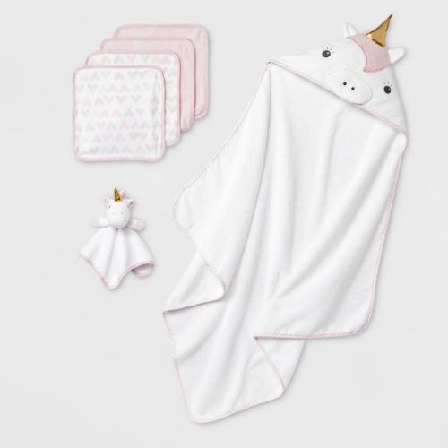 Baby 6pk Bath Towel Gift Bundle - Cloud Island™ Silver