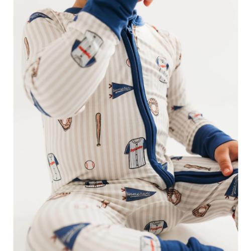 Blue Baseball Zipper Romper PRE-ORDER SHIPPING 8/11 – In my Jammers