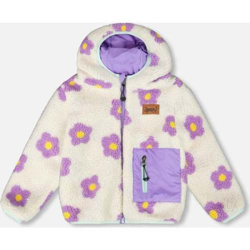 Reversible Mid-Season Sherpa Jacket Flower, Lavender