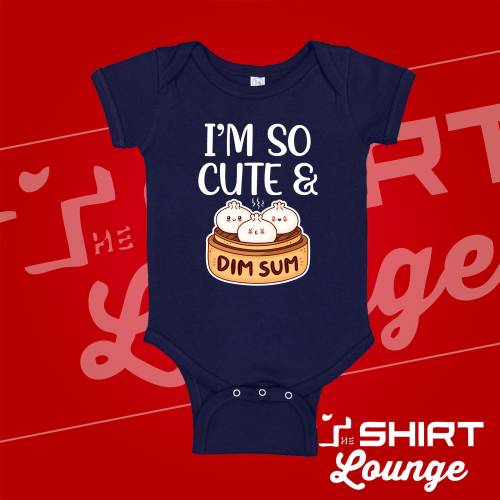 I'm So Cute And Dim Sum Dumpling Baby Bodysuit Kid Shirt, Asian Food Baby Clothing, Clothes, Outfit, Funny Chinese Food Pun, Gift, Present