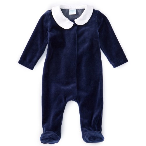 Edgehill Collection Baby Boys Newborn-9 Months Long Sleeve Velour Coverall