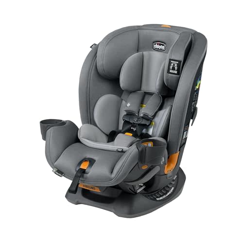 Chicco OneFit ClearTex All-in-One Car Seat, Slim Design, Rear-Facing Seat for Infants 5-40 lbs., Forward-Facing 25-65 lbs., Booster 40-100 lbs., Convertible Car Seat | Drift/Grey