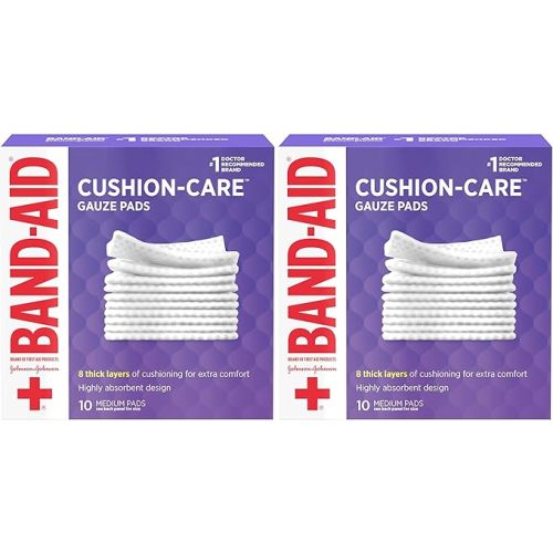 BAND-AID Brand Cushion-Care Gauze Pads, Small Size, 2 in x 2 in, 25 x 3 Ct