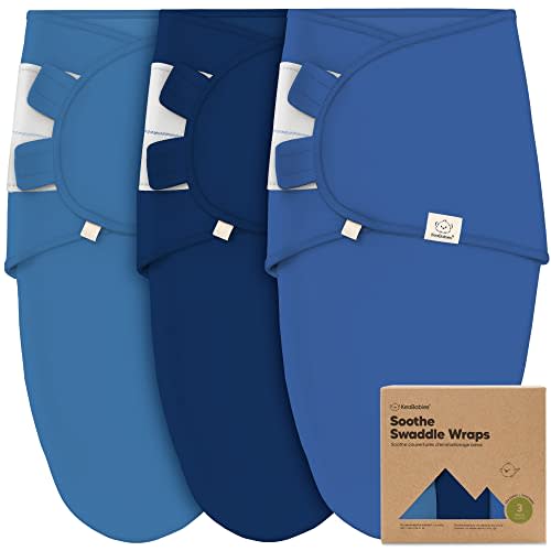 KeaBabies 3-Pack Organic Baby Swaddle Sleep Sacks -Newborn Swaddle Sack, Ergonomic Baby Swaddles 0-3 Months,Swaddles for Newborns, Baby Sleep Sack, Baby Swaddle Blanket Wrap,Baby Essentials (Frost)