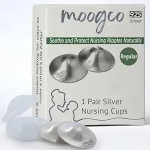 The Original Silver Nursing Cups - 925k Nipple Cups - Nipple Shield for Nursing Newborn - Silver Nipple Covers Breastfeeding