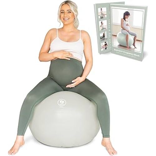 BABYGO® Birthing Ball for Pregnancy & Labor + Our Award Winning Book - Exercise, Birth & Recovery Plan, 5X Stronger Than a Yoga Ball with Eco Friendly Material