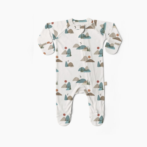 Goumi Kids x Babylist Grow With You Footie - Loose Fit - Sunset Peak, 3-6 M