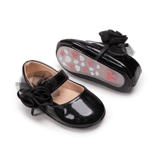 Meckior Infant Baby Girls Soft Sole Bowknot Princess Wedding Dress Mary Jane Flats Prewalker Newborn Light Baby Sneaker Shoes